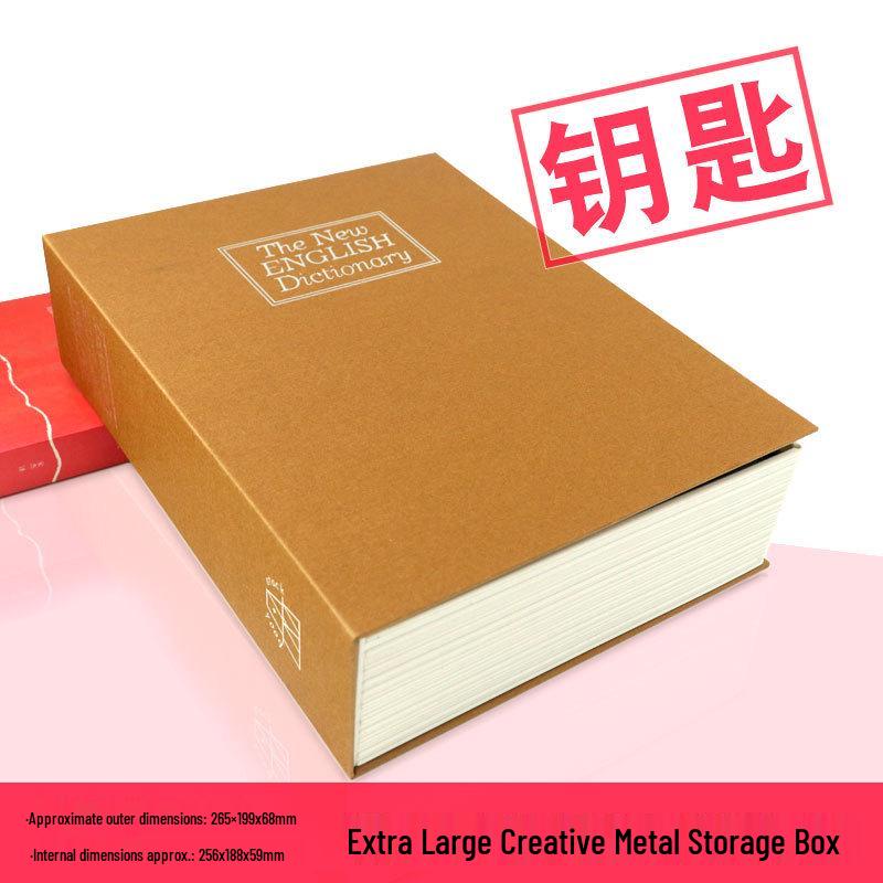 

Металлический сейф-книга с замком и копилка для монет с кодовым ключом Key Lock