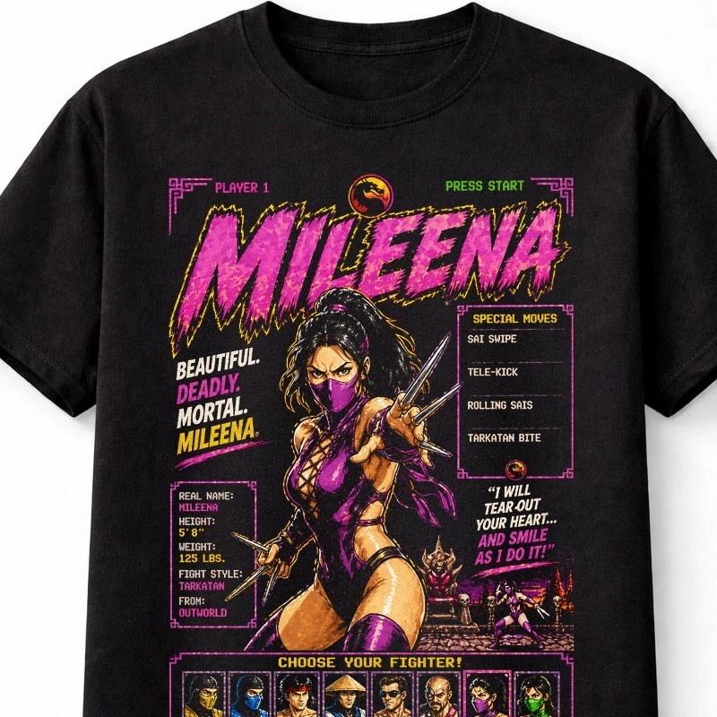 Mileena Mortal Kombat Retro Arcade Fighter TShirt Unisex TShirt S