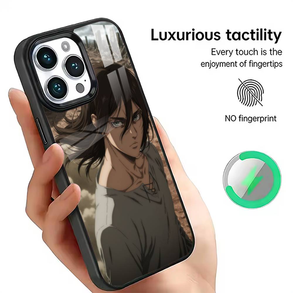 Attack On Titan Eren Yeager Phone Case Magnetic with Magsafe Wireless Charging For iPhone17,16,15,14,13,12,11 Plus,Pro