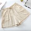 Women Sports Shorts Breathable Solid Color Elastic Waist A-line Loose Exercise Drawstring High Waist Women Shorts Female Clothes