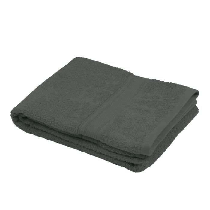 Drap de douche - LOVELY CASA - Anthracite - 100% coton bio - 70 x 140 cm - Absorbant