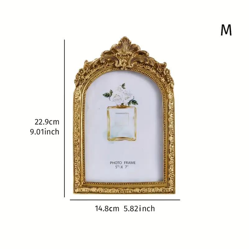 Cornice Dorata Arcuata Intagliata Stile Retro Europeo Decorazione Elegante per la Stanza Cornice Dorata da Parete Decorazione da Tavolo