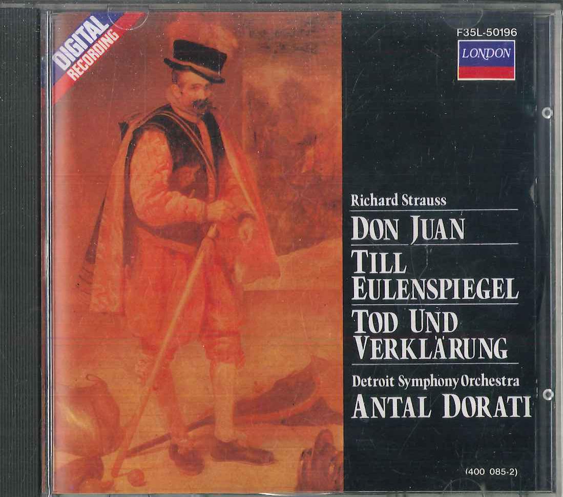 

CD RICHARD STRAUSS, DETROIT SYMPHONY O - On Juan / Till Eulenspiegel / Tod U F35L50196 LONDON 1985 Japan Classical Used