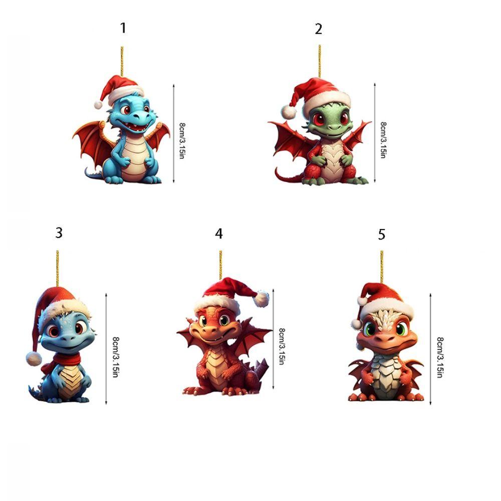 2D Acrylic Dragon Pendant Flying Dragon Xmas Dragon Keychain  Car Pendants