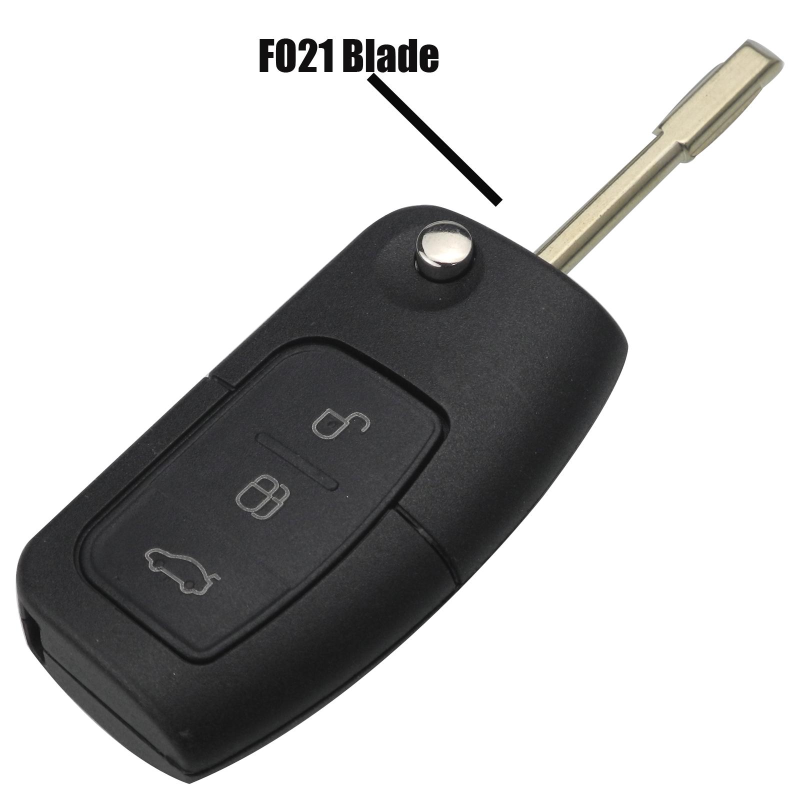 

jingyuqin 10 шт. 3 кнопки Модифицированный откидной складной корпус для пульта дистанционного ключа для Ford Mondeo Focus Fiesta S-MAX Крышка ключа FOB оксфорд-синий