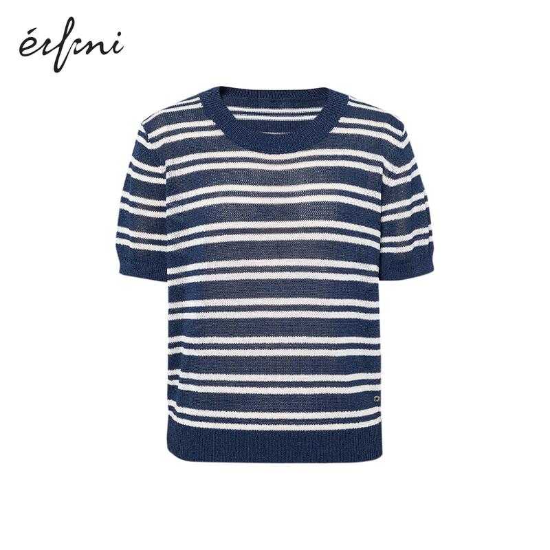 

Eifini Полосатый трикотажный топ с коротким рукавом L