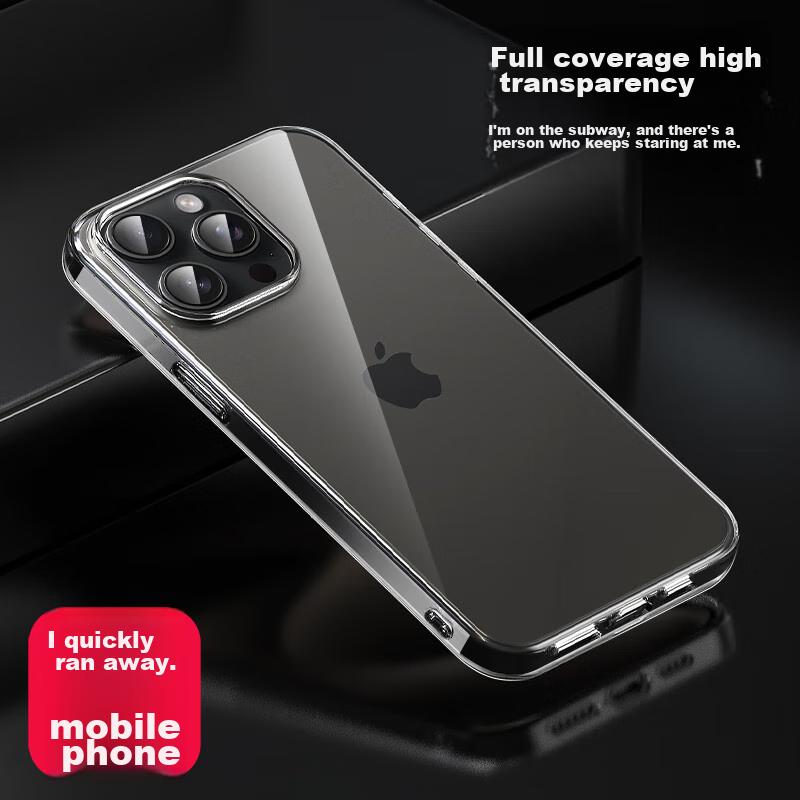 ESCASE IPhone 15 Pro Max Case, Transparent Ultra-Thin Shockproof TPU Soft, Simple And Stylish Trendy Design, Fully Transparent