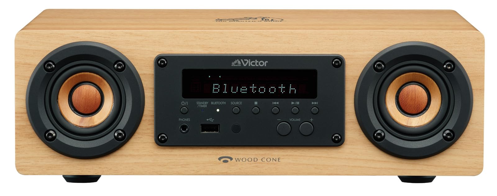

JVC Kenwood Victor Speaker Bluetooth Wood Cone Висока роздільна здатність Відтворення aptX LL Compatible EX-DM10 FM/AM HD/aptX