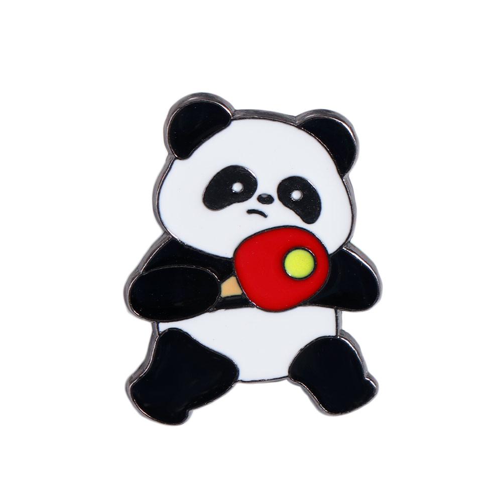Zinc Alloy Panda Athlete Enamel Pins Trinket Craft Panda Skateboard Brooch Personality Jewelry Giant Panda Shape Badge Hat Badge