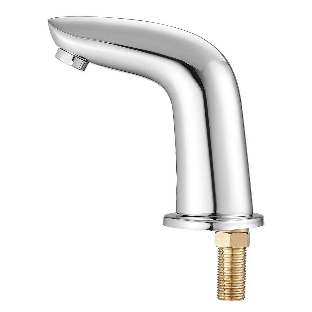 Touchless Bathroom Sink Faucet, Automatic Motion Sensor Restroom Toilet Faucet Cold Water with Hole Cover Plate, Battery Operated for 9.5 mm Pipe