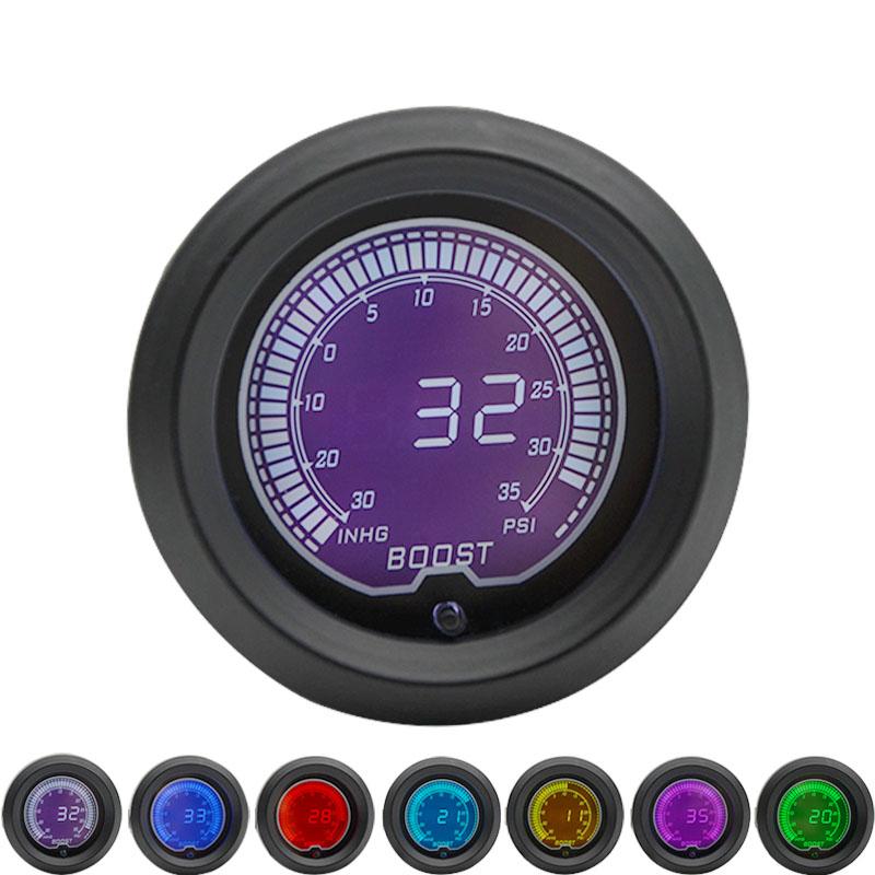52mm Boost/Water temp/Oil temp/Volt/Tachometer/EGT/Air Fuel ratio/Oil Pressure Gauge LCD Digital 7 Color Display