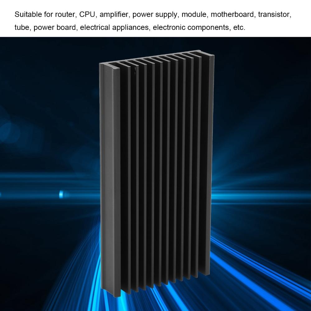 4Pcs 100*50*12.7mm Heat Sink Black Heat Sink Chip Heat Diffusion Fin Black Heat Sink  Chip Cooling