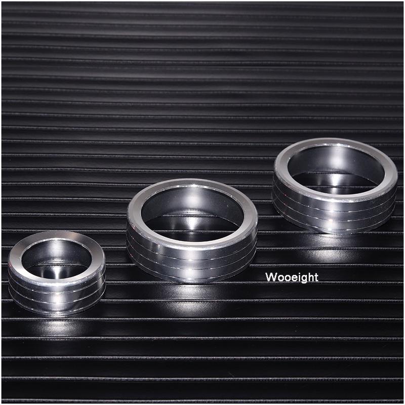 Wooeight 3Pc Car Interior Air Condition Knob Ring AC Control Switch Knob Sequ Trim Cover Fit for Subaru Forester XV -
