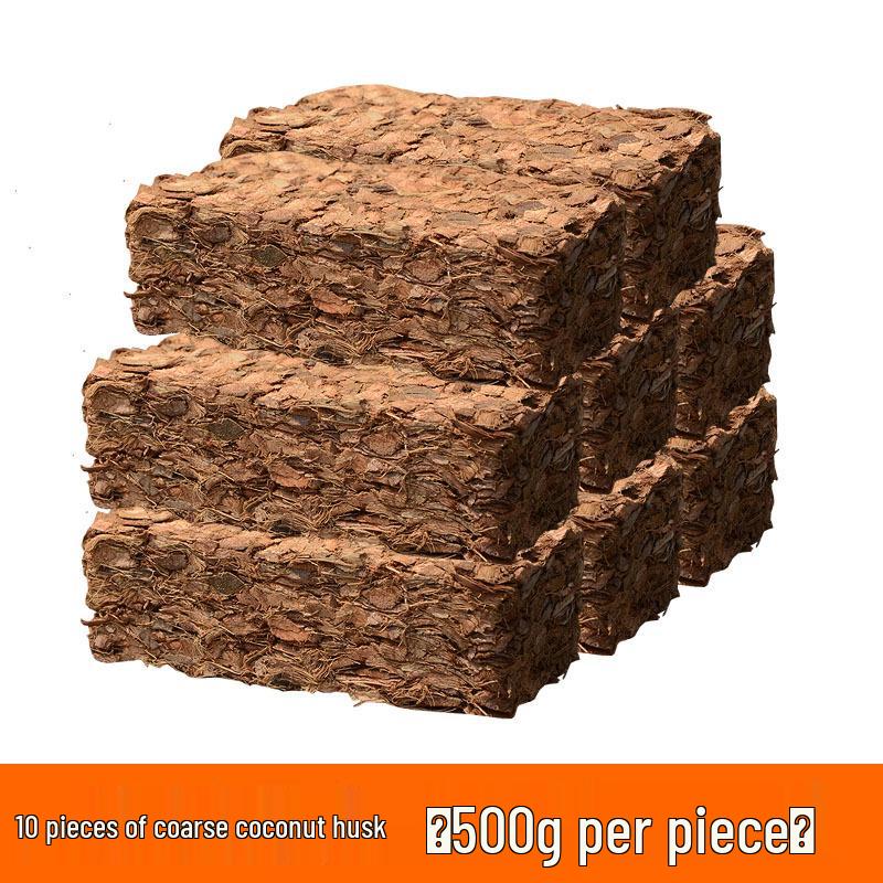 Orchid Nutrient Soil: Small Coconut Husk Bricks & Coarse Fiber for Phalaenopsis/Dendrobium Growing Medium