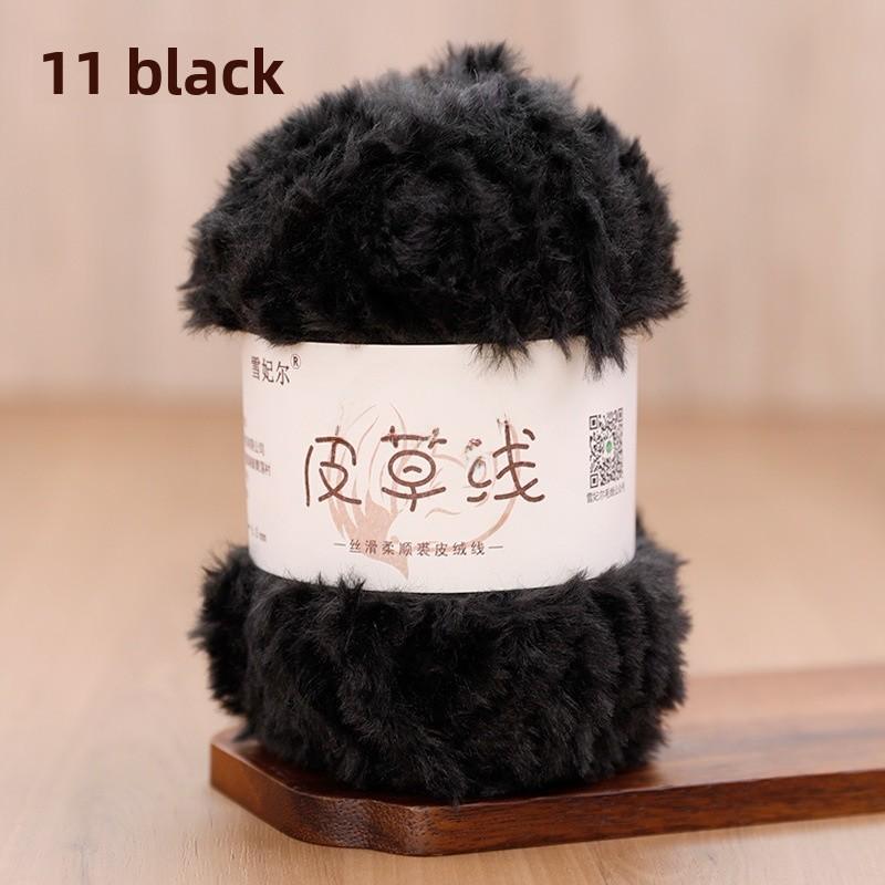 Hand Knitted Fur Yarn Long Hair Hat Scarf DIY Wool Yarn Simulation Fur Crt Material Autumn Faion Accories
