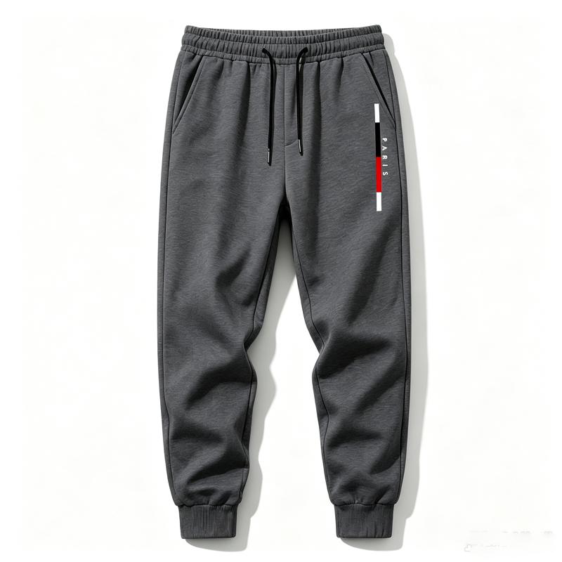 Men'S Pants with Elastic Waistband, Drawstring, Ribbed Cuffs, Casual Sports Joggers, Long Trousers for Men