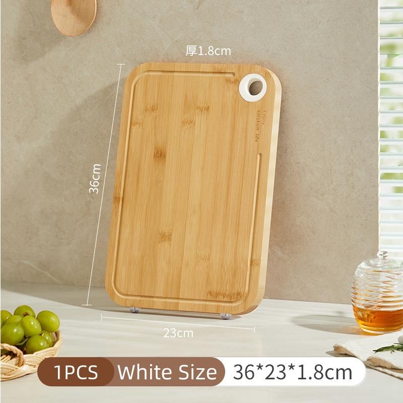 Kitchen Bamboo Chopping Board,Household Double-sided Partition,Raw And Cooked Cutting Board,Multifunctional Fruit Chopping Board белый
