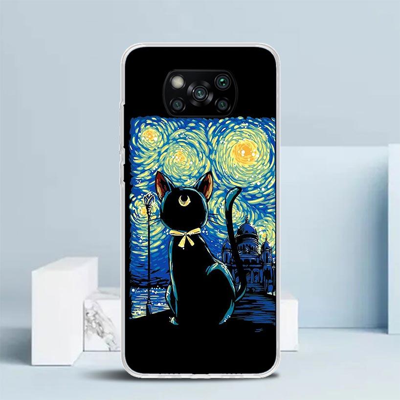Schwarze Katze Cartoon Niedliche Handyhülle Für Xiaomi Poco F7 Ultra X5 X6 X7 Pro M7 Redmi 15C 15 13C 13 12C 12 10C 10 10A 9 9C 9A 9T Hülle