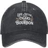 Life is Better with Cigars and Bourbon Baseball Cap Cotton Adjustable Unisex Casual Hat
