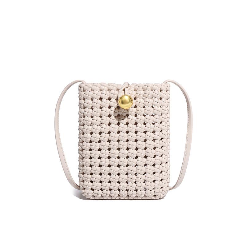 Nischen-High-End-Mode Damenhandtaschen, handgewebte durchbrochene Taschen, Handytaschen, kleine quadratische Umhängetaschen mit einem Schulterriemen