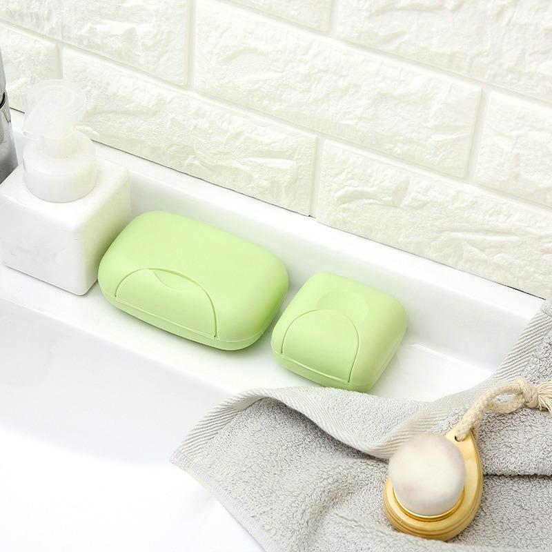 Practical Handmade Soap Box Case Dishes Waterproof Leakproof With Lock Cover 4 Colors