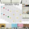 3D Wall Sticker Home Sound Insulated Waterproof 10 Pcs/Set 35*35cm Moist-proof PE Foam Self-adhesive High Quality