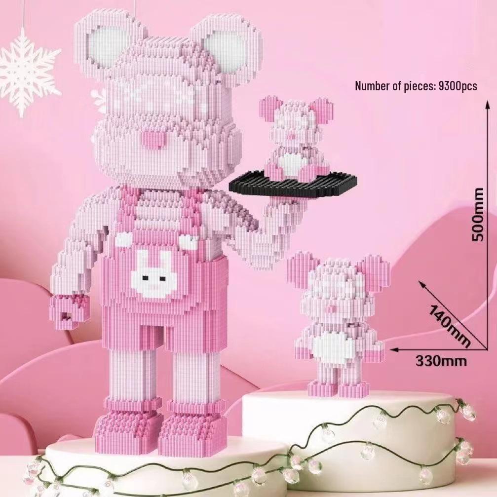 Girls' Compatible Lego: Violent Bear Building Block Series - Educational Micro-Block Interlocking Toys & Gifts