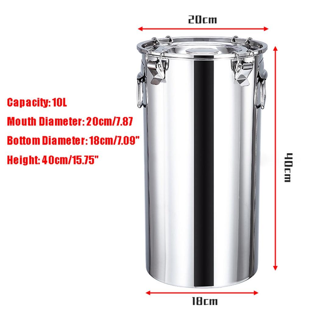 Balde de Aço Inoxidável Lata de Leite Balde de Água Balde de Vinho Barril de Óleo Recipiente para Chá Lata de Leite 14L/10L