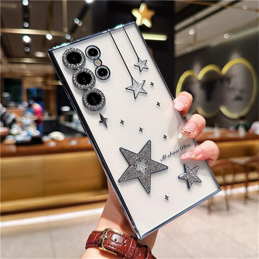 Luxury Glitter Powder Rhinestone Electroplated Mobile Phone Case Suitable for Samsung S24ultra Shell Samsung S23u Protective Case