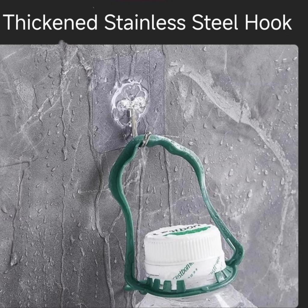 No Drill Self Adhesive Hooks Wall Mounted Shoe Rack, Strong Sticky Waterproof Hangers for Kitchen, Bathroom, Dorm, Bedroom & Door Back Storage