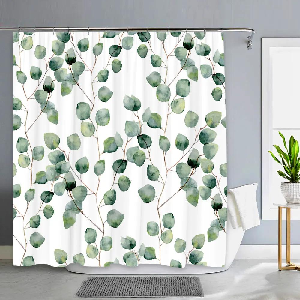 Spring Floral Hummingbird Shower Curtain for Bathroom Watercolor Flower Bird Modern Decor Machine Shower Curtains Bathroom Decor