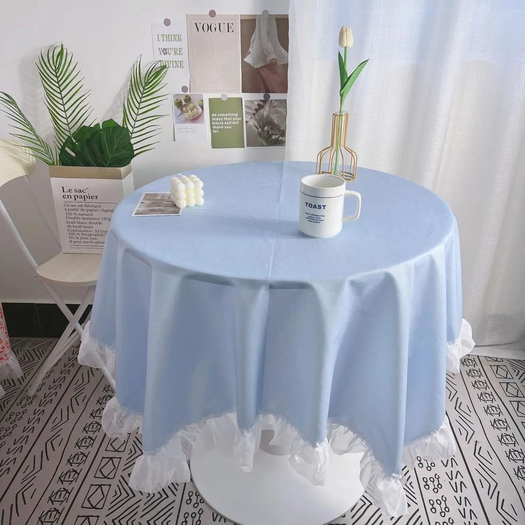 Round Table Cloth Lace Decorative for Picnic Party Tablecloth Dirt Resistant Simple Hot Sale Table-cover Home Textile Fashion