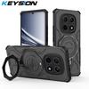 KEYSION Shockproof Magnetic Case for Xiaomi POCO M8 Pro 5G TPU+PC Upright Live Metal Ring Stand Phone Back Cover for POCO M8 5G