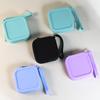 Small Silicone Coin Purse Pouch with Zipper And Wrist Strap, Square Shockproof Fashionable Accessory for Backpacks Storage Bag, Lightweight