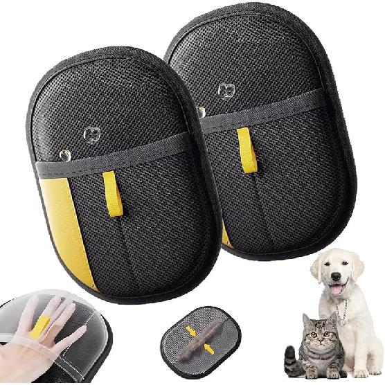 Yomi Pet Hair Remover Glove, 2025 New 9.5in Reusable Two-way Push and Pull Electrostatic Pet Hair Remover-Roll Into Strips, Washable Pet Gloves, for