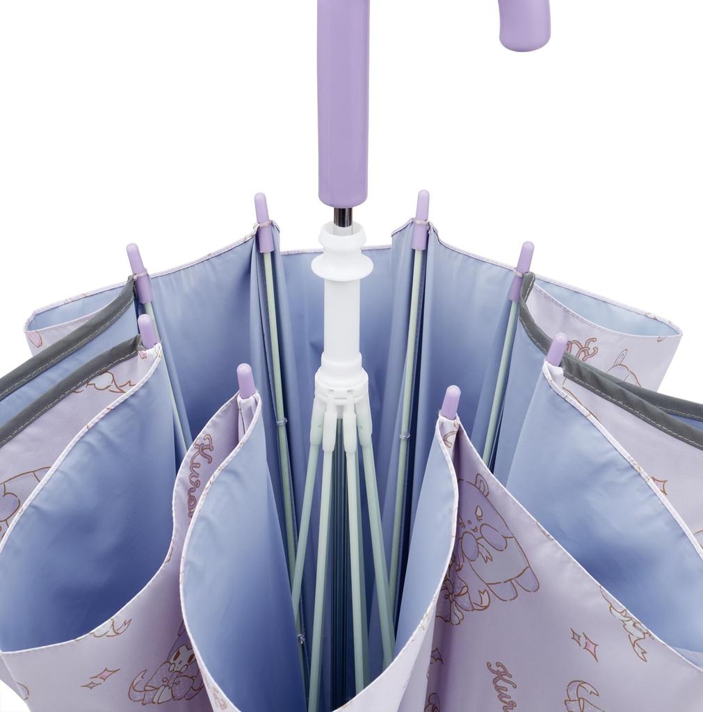 Skater Sanrio Kuromi Big Ages Manual UV 8 Suitable for Sun and Children's Parasol, 50cm, Ribbon, 7-8, 115-125cm, Finger-Pinch-Resistant, Opening,