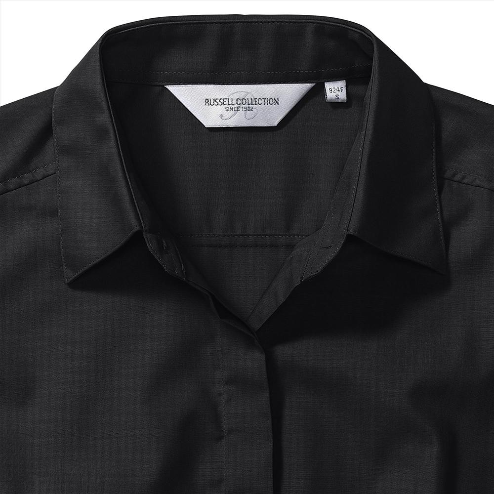 Russell Collection Ladies/Womens Long Sleeve Poly-Cotton Easy Care Fitted Poplin Shirt