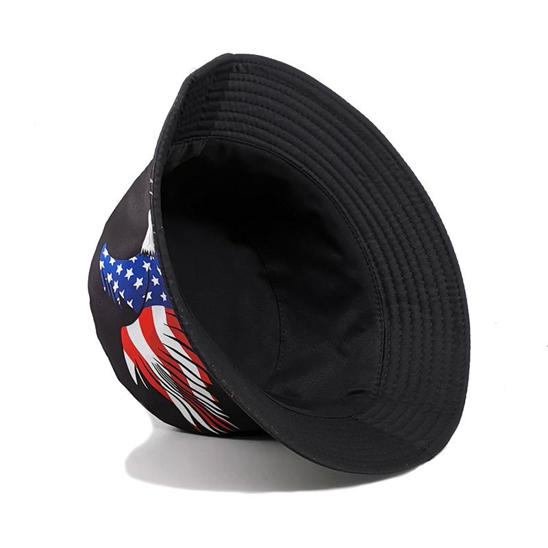 2025 Top Sales Custom Printed Bucket Hat Customizable Fisherman Hat Reversible Eagle Bucket Hat