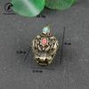 Copper Brave Troops Head Bell Small Ornaments Desk Feng Shui Decorations Retro Brass Keychain Pendants Home Decor Living Room