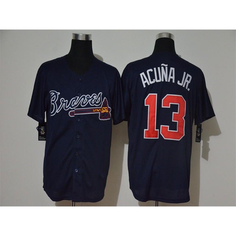 Mens Atlanta Braves 13 Embroidered Baseball Jersey Unisex Sportswear Running Gym Casual Wear