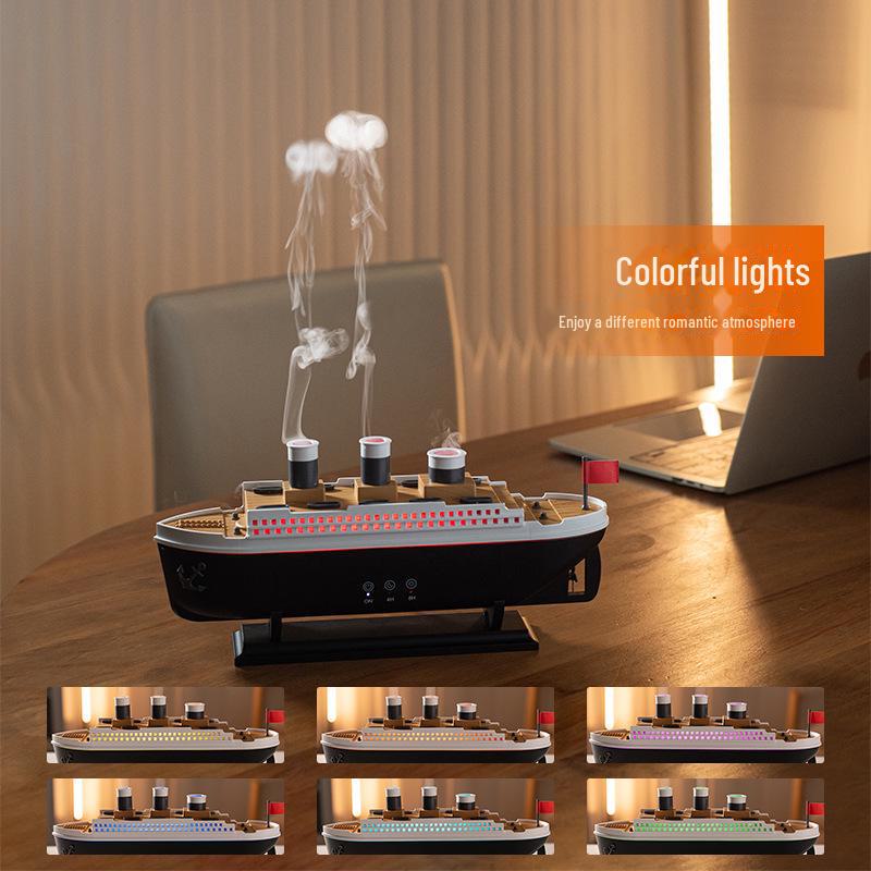 Ship Smoke Ring Aromatherapy Humidifier - 2025 Cruise Ship Model Ultrasonic Spray Gift