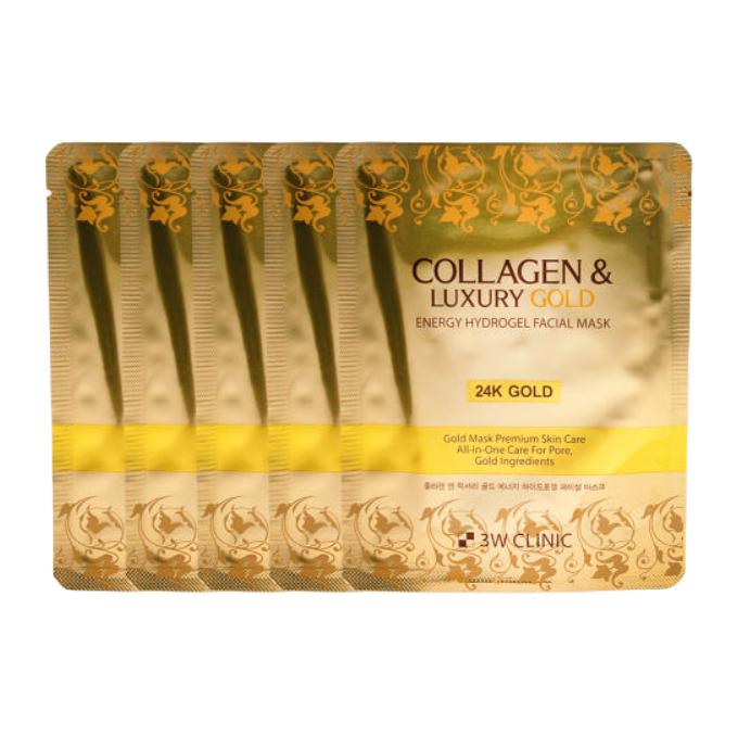 

3W CLINIC Collagen Luxury Gold Energy Гидрогелевая маска для лица 30г*5шт (4 варианта) # 1Box (5sheets)