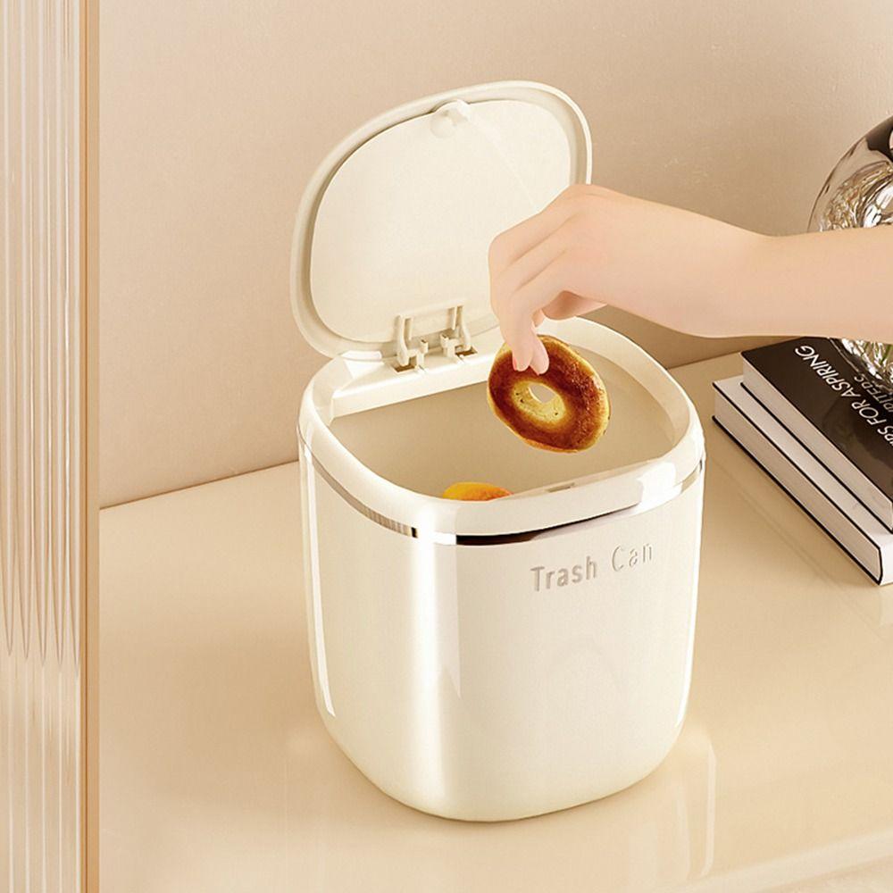 Removable Trash Basket Mini Sundries Bin Fashion Desktop Trash Can