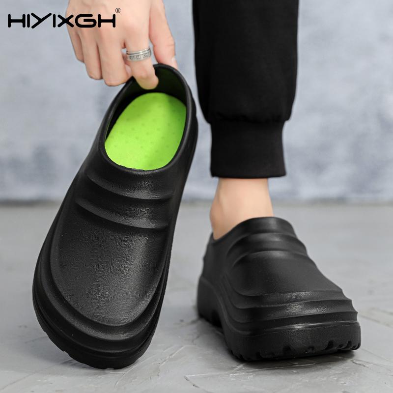 Summer Chef Shoes Non-slip And Oil-proof Work Shoes Lazy Slip-on Slippers Size 36-48