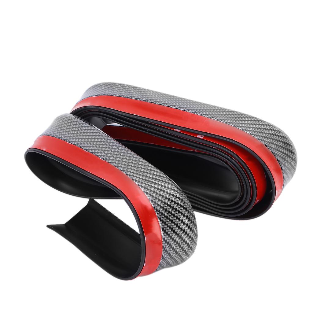 2.5m Car Front Bumper Lip Spoiler Cover Rubber Carbon Fiber Color Universal for Truck