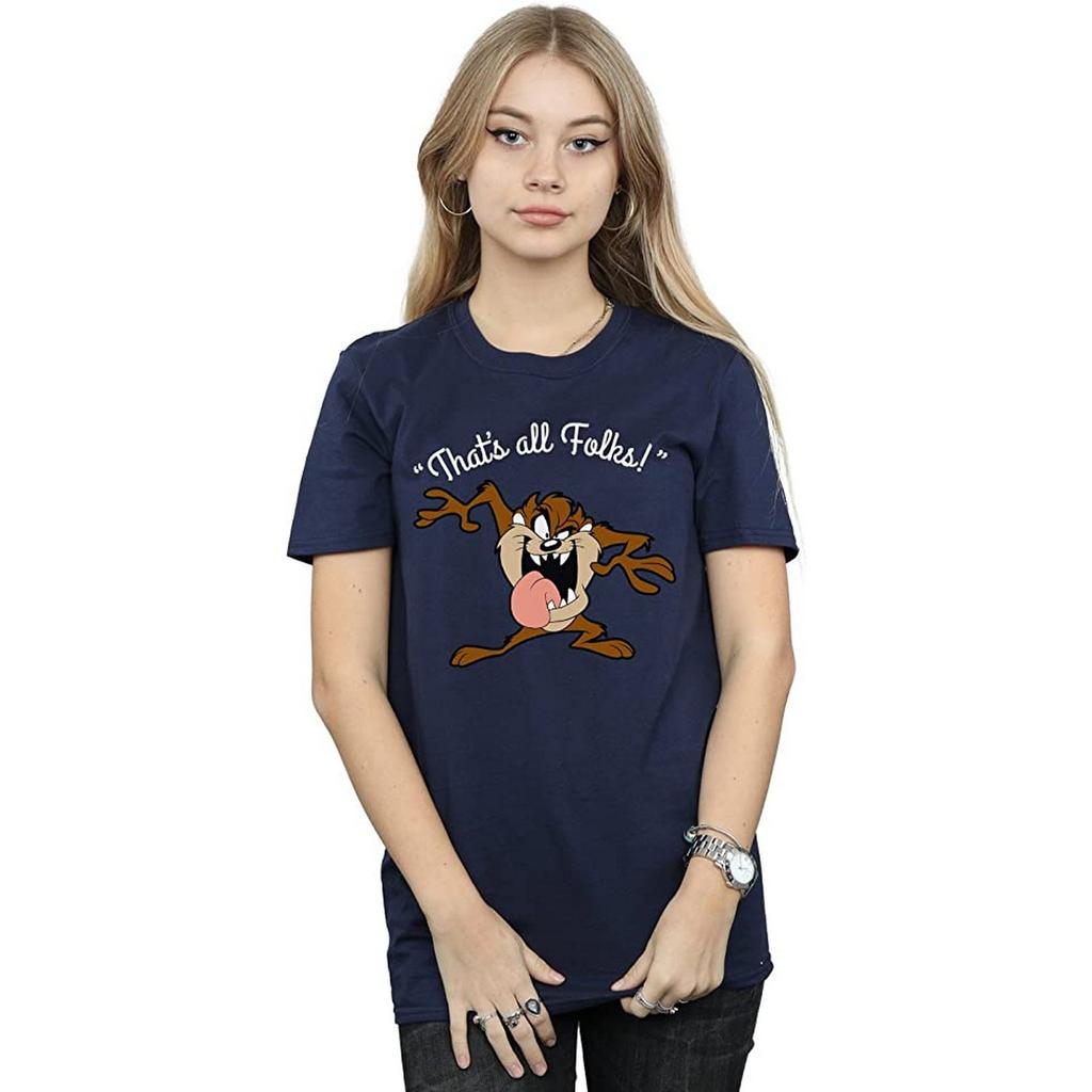 Looney Tunes Womens/Ladies That´s All Folks Taz Cotton Boyfriend T-Shirt