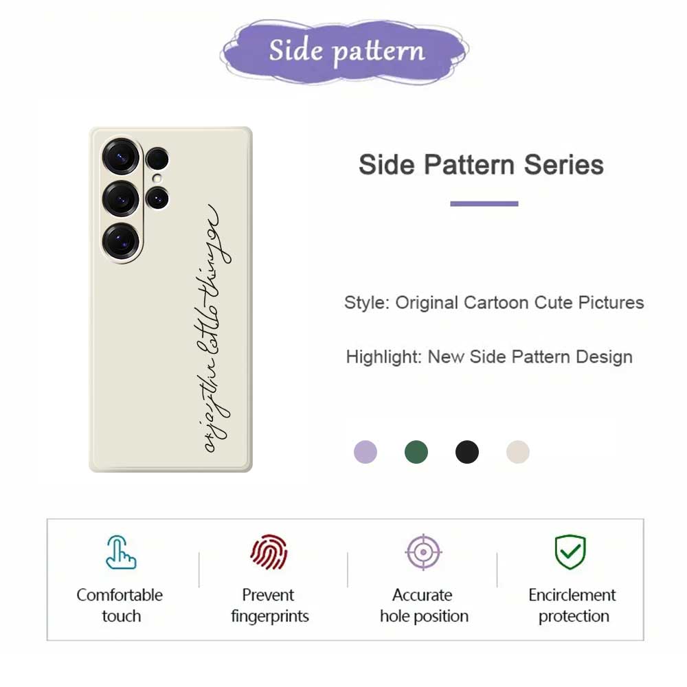 For Samsung Galaxy S25 Ultra Case WordArt Pattern Printing Straight Edge TPU Phone Back Cover