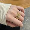Versa Jewelry Italian Court Brushed Hollow Lace Open Ring Female Celebrity Index Finger