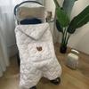 Windproof Baby Stroller Blanket Cartoon Bear Newborn Swaddle Wrap Toddler Trolley Cover  Winter