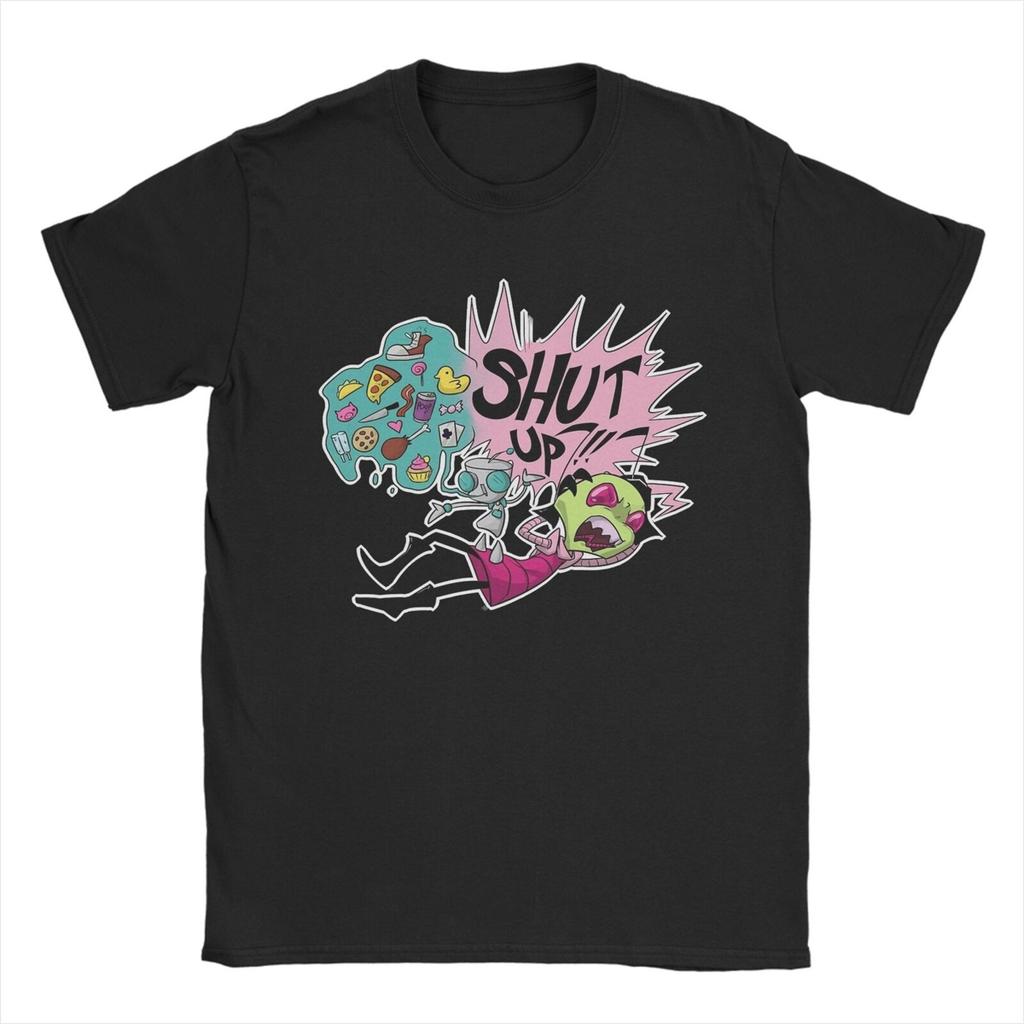 Invader Zim Valentinstag Ich Liebe Gir Herren T-Shirt Humorvolles T-Shirt Kurzarm Rundhals T-Shirt Reine Baumwolle Kleidung